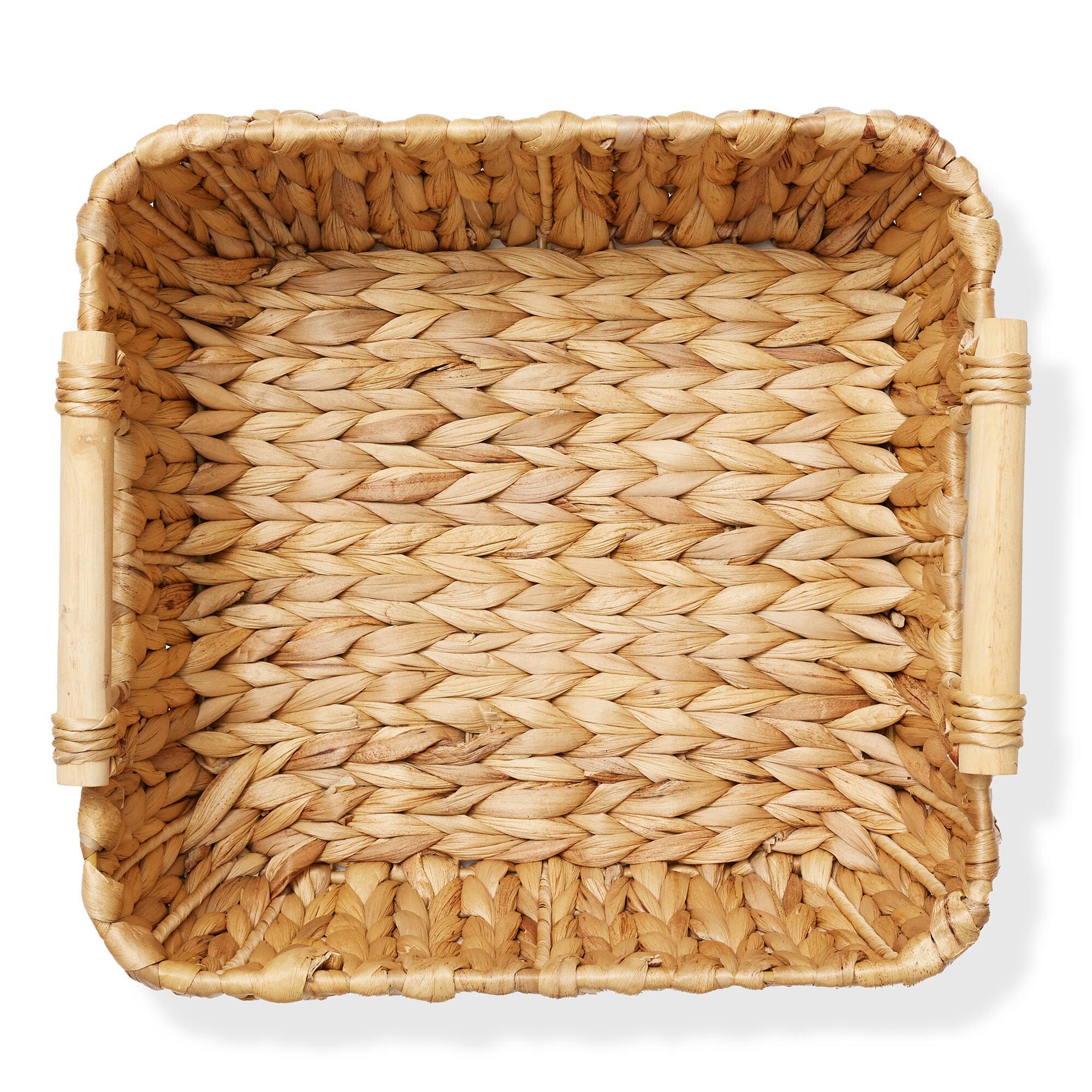 Alt View 4. Casafield - Hyacinth Seagrass Oval Storage Baskets with Wooden Handles - Woven Bins - Natural - Hyacinth.