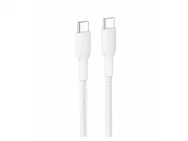 Belkin - Braided USB-C to USB-C Cable 60W - 3.3ft/1m - White - CAB024FQ1MWH