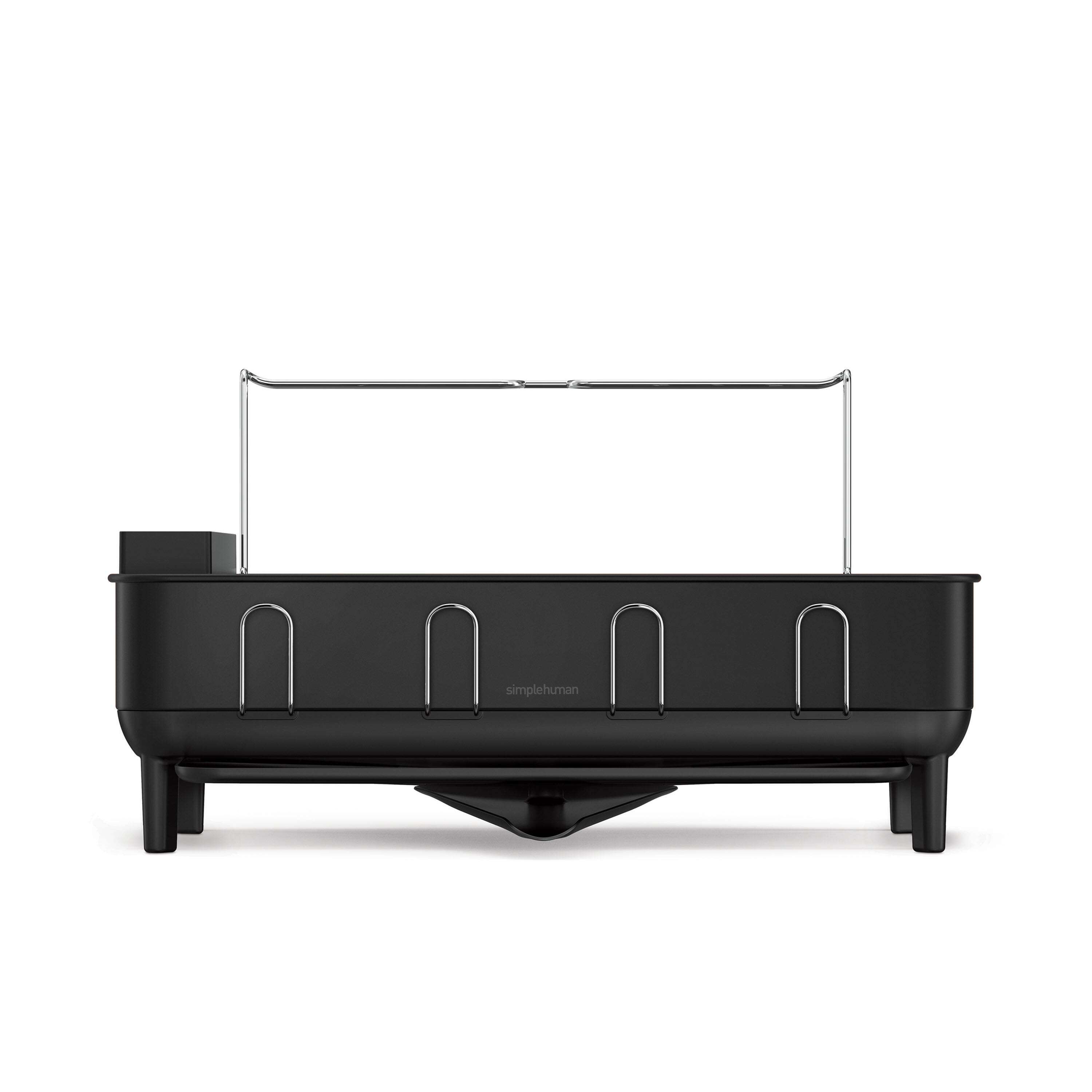 Alt View 1. simplehuman - steel frame dishrack, matte black steel - Matte Black.