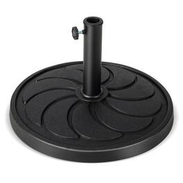 Gymax - 40 lbs Patio Round Umbrella Weighted Base Heavy-Duty Table Market Stand Outdoor - Black