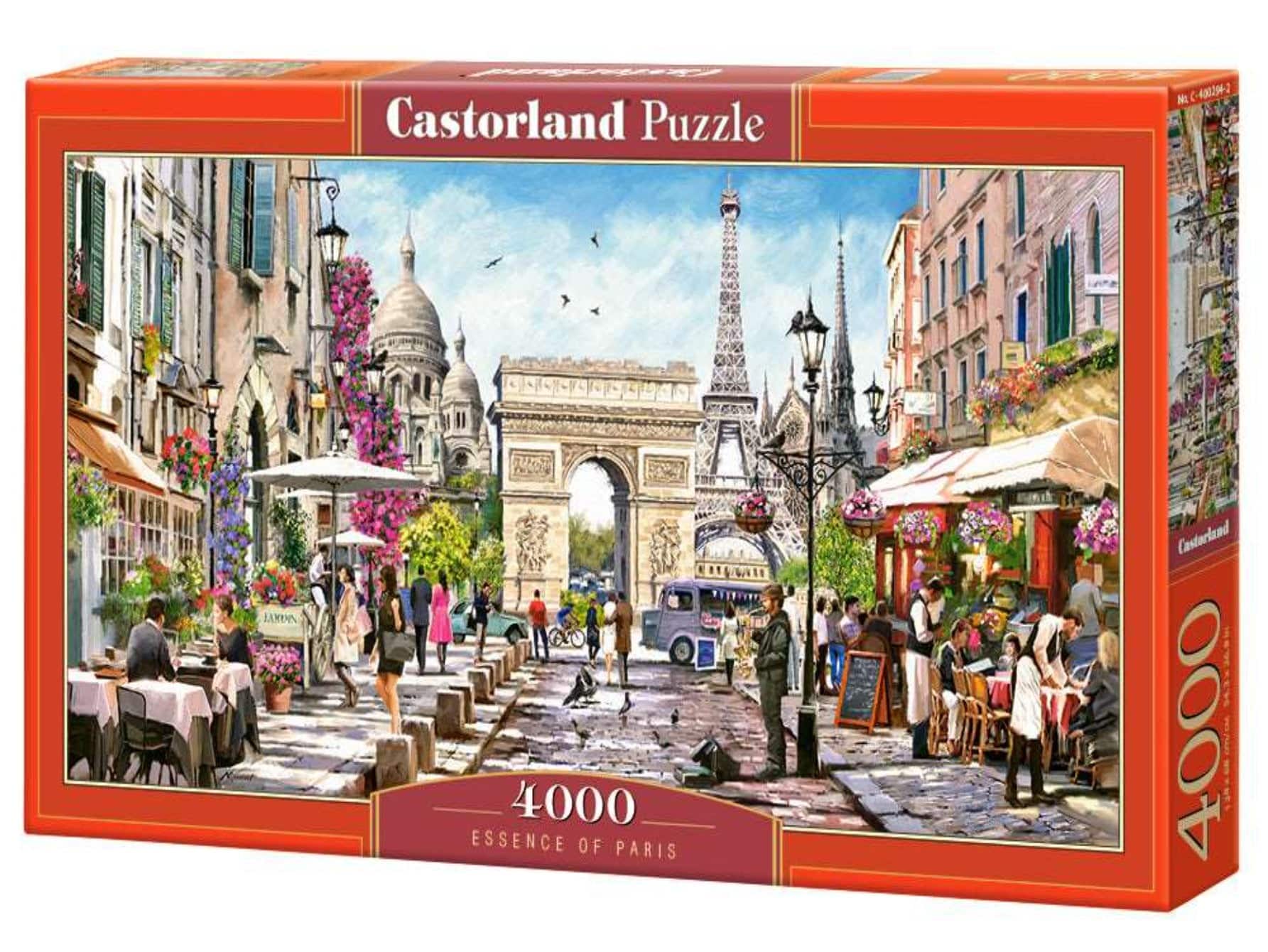 4000 Piece Jigsaw Puzzles, Essence of Paris, France, Eiffel Tower, Iconic Monuments, Castorland C-400294-2 - Red