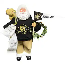 Santa's Workshop - Colorado Buffaloes 12" Santa Figure - Black