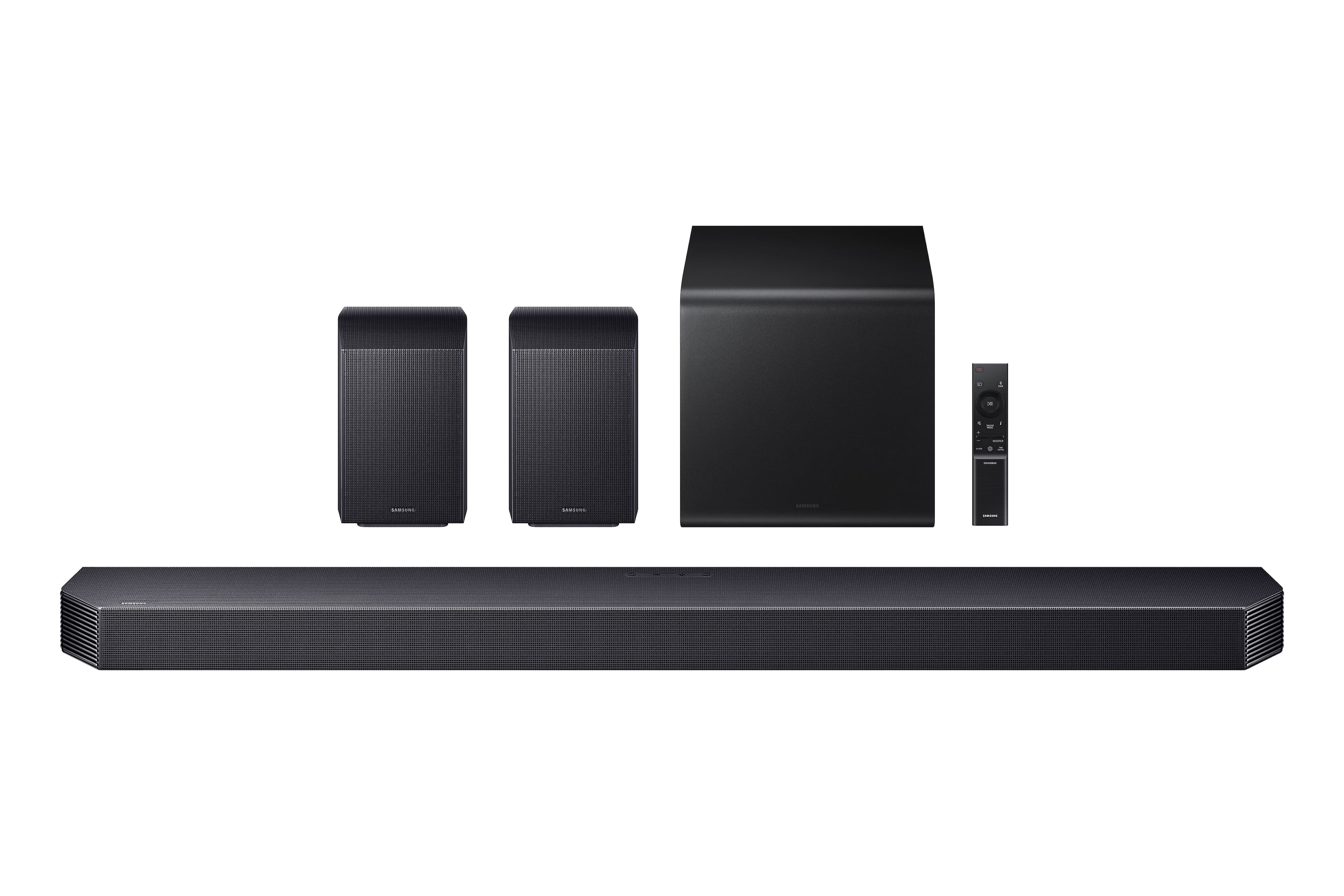 Front. Samsung - SAMSUNG Q-Series Soundbar HW-Q930H/ZA 9.1.4 ch Subwoofer with Rear Speaker (2026) - Titan Black.