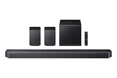Front. Samsung - SAMSUNG Q-Series Soundbar HW-Q930H/ZA 9.1.4 ch Subwoofer with Rear Speaker (2026) - Titan Black.