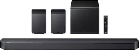 Front. Samsung - SAMSUNG Q-Series Soundbar HW-Q930H/ZA 9.1.4 ch Subwoofer with Rear Speaker (2026) - Titan Black.