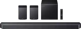 Front. Samsung - SAMSUNG Q-Series Soundbar HW-Q930H/ZA 9.1.4 ch Subwoofer with Rear Speaker (2026) - Titan Black.