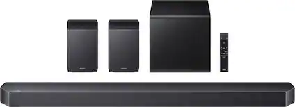 Front. Samsung - SAMSUNG Q-Series Soundbar HW-Q930H/ZA 9.1.4 ch Subwoofer with Rear Speaker (2026) - Titan Black.