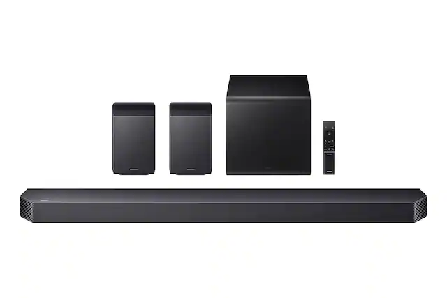 Front. Samsung - SAMSUNG Q-Series Soundbar HW-Q930H/ZA 9.1.4 ch Subwoofer with Rear Speaker (2026) - Titan Black.
