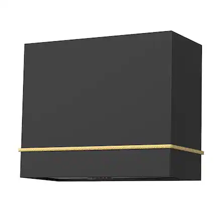 Front. Akicon - Akicon 36 in. Stainless Steel Range Hood with Powerful Vent Motor, 600 CFM, 3 Speed, Wall Mount, in Black with Gold - Black with Gold.