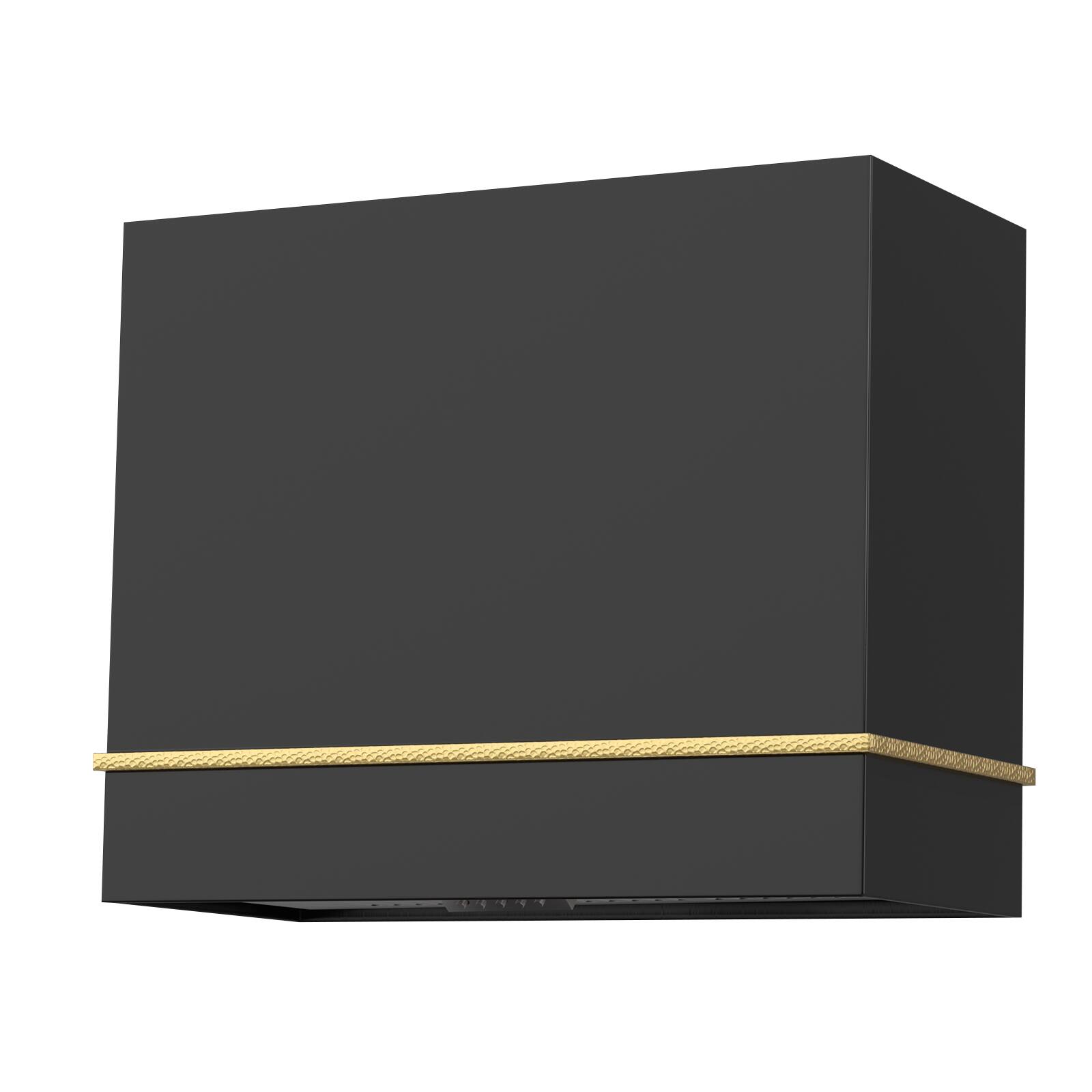 Front. Akicon - Akicon 36 in. Stainless Steel Range Hood with Powerful Vent Motor, 600 CFM, 3 Speed, Wall Mount, in Black with Gold - Black with Gold.