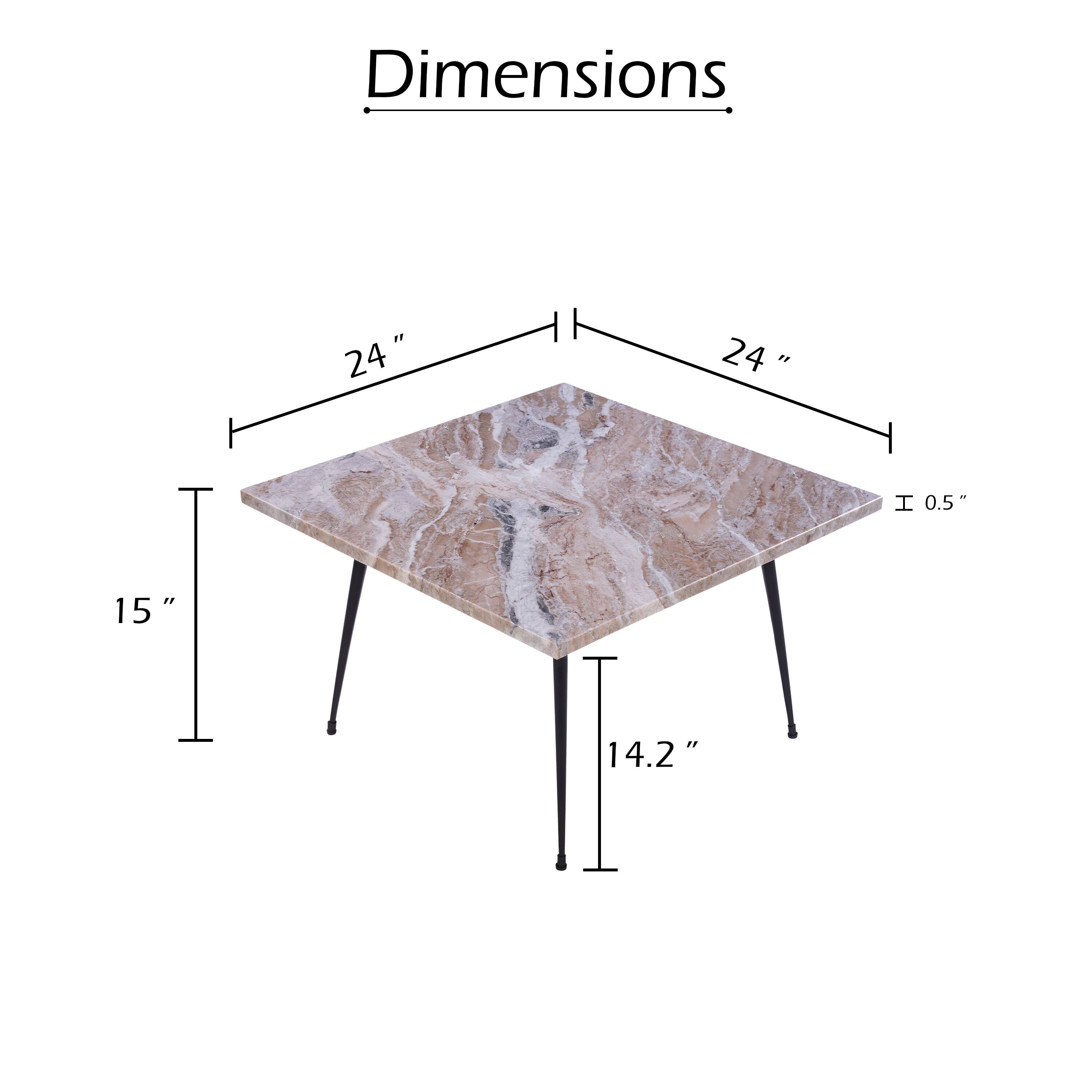 Dimensions  
24" x 24" x 0.5"  
15" x 14.2"