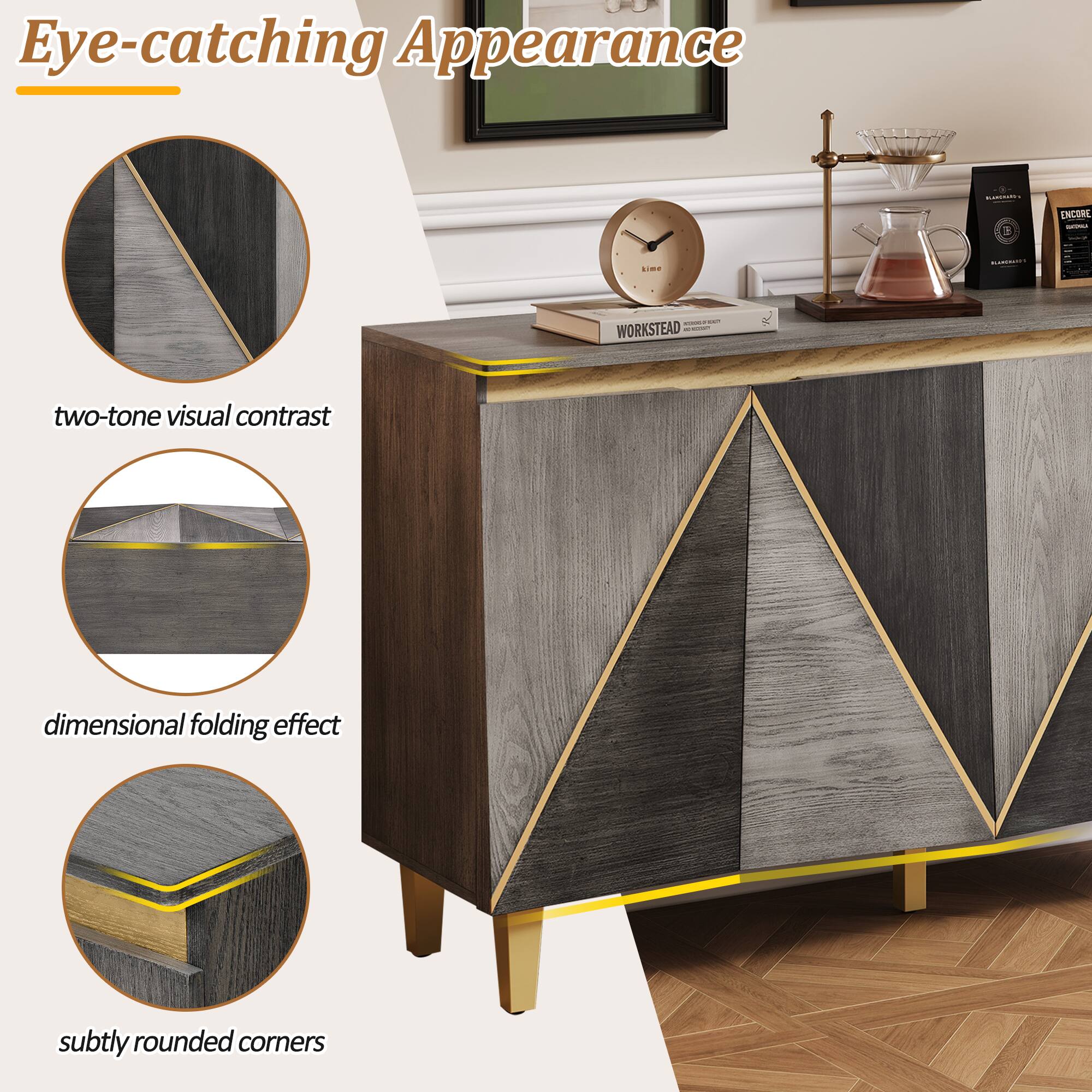 Eye-catching Appearance

- two-tone visual contrast
- dimensional folding effect
- subtly rounded corners