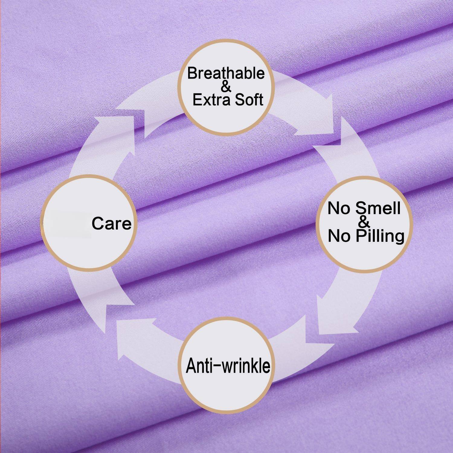 Breathable & Extra Soft  
No Smell & No Pilling  
Anti-wrinkle  
Care