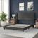 Alt View 3. Alamont Home - Hollis Queen Size Upholstered Platform Bed with Wingback Headboard - Charcoal.