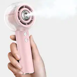 Anysun - Misting Handheld Portable Fan with 4 Strong Wind, 6000mAh Rechargeable Powerful, Mini Small Hand & Pocket Fan - Pink