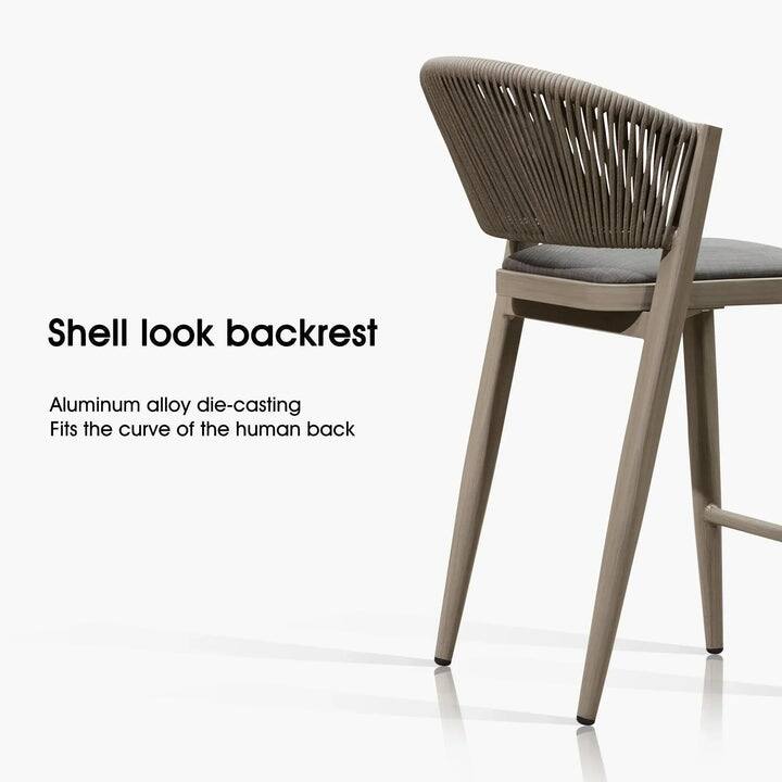 Shell look backrest  
Aluminum alloy die-casting  
Fits the curve of the human back