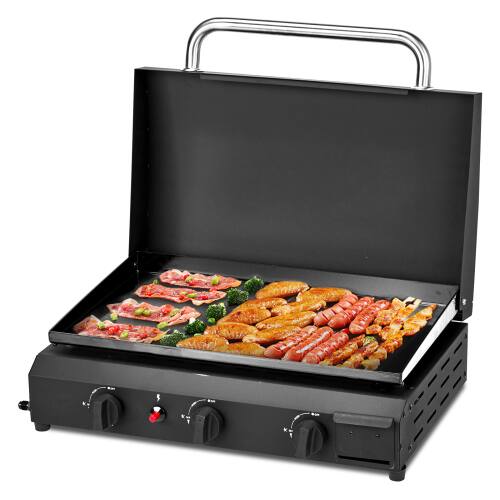 Front. Winado - Portable Camping Stove Propane Grill with Enamel Griddle Wind Panel for Outdoor Garden.