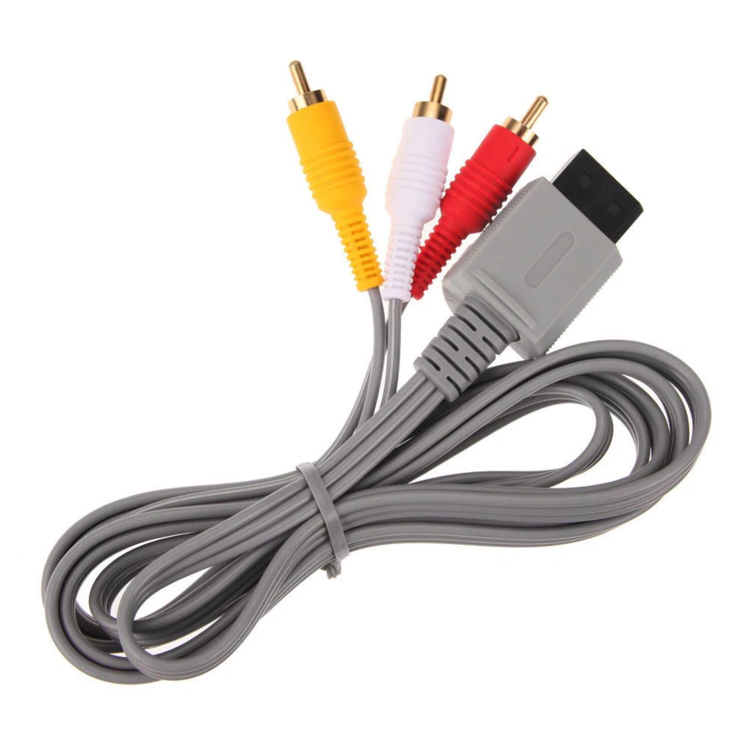 Angle. Stock Preferred - 6FT AV Composite 3 RCA Audio Video Cable - Grey.