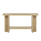 Front. Boyel Living - Large 60-Inch Modern Console Table with Shelf, Sturdy Ash Wood Finish - Brown.