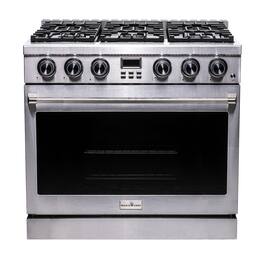 Magic Chef - 36 Inch Freestanding Gas Range - Stainless Steel