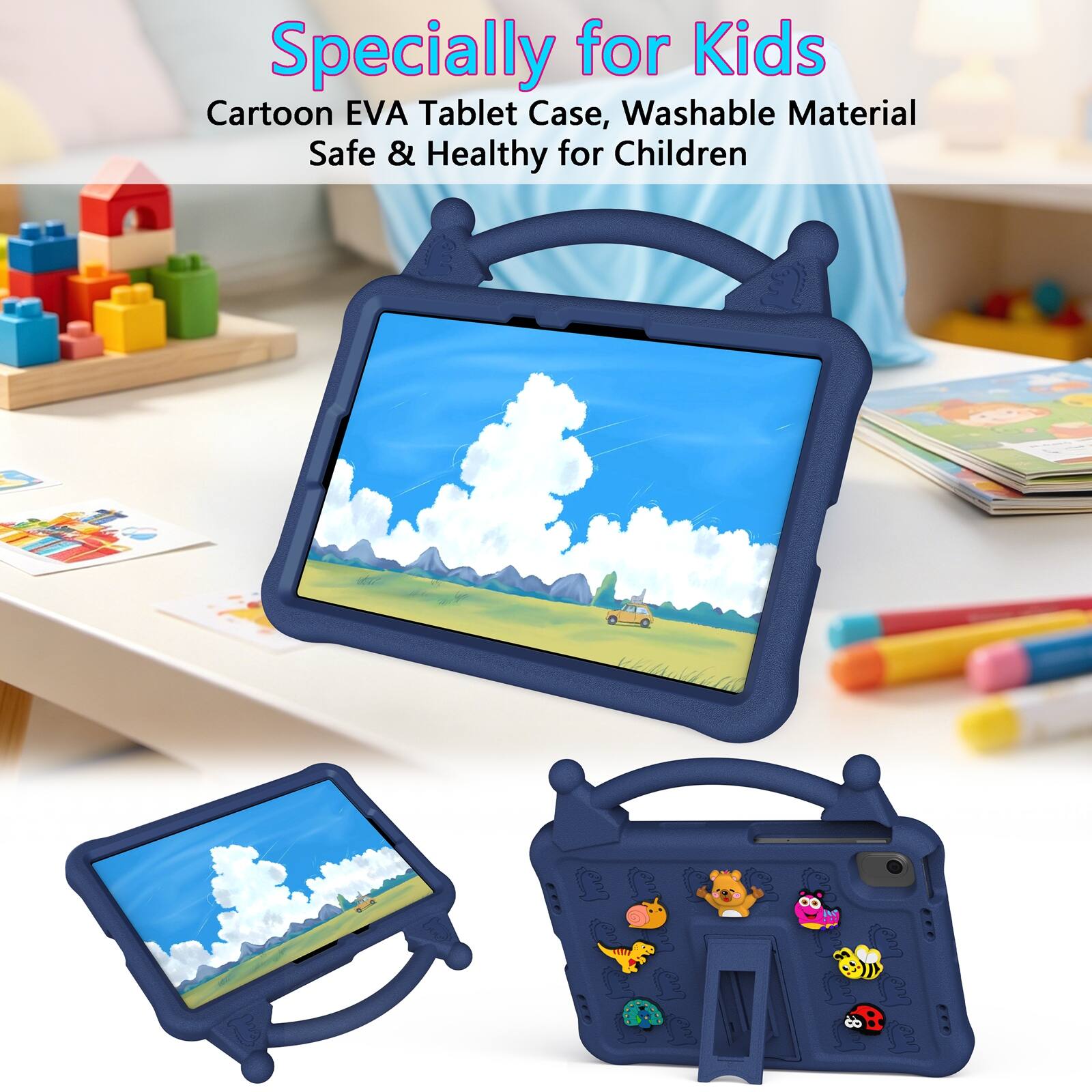 Specially for Kids Cartoon EVA Tablet Case, Washable Material Safe & Healthy for Children