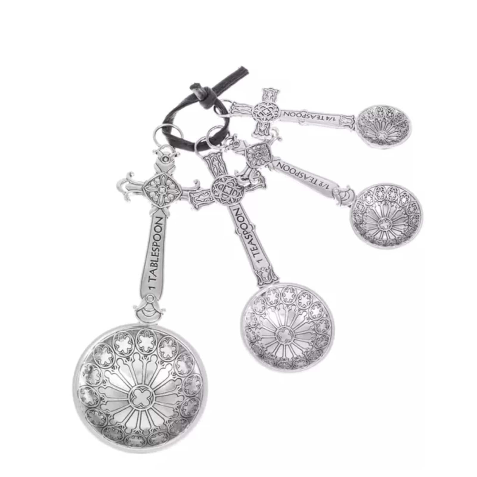 Ganz - Crosses Zinc Metal 4 Piece Measuring Set Kitchen Decor - Silver