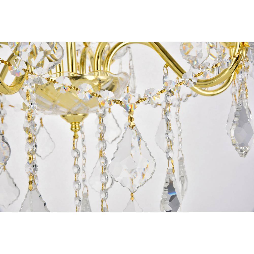 Alt View 1. Elegant Lighting - St. Francis 6 light Gold Chandelier Clear Royal Cut Crystal - Gold.