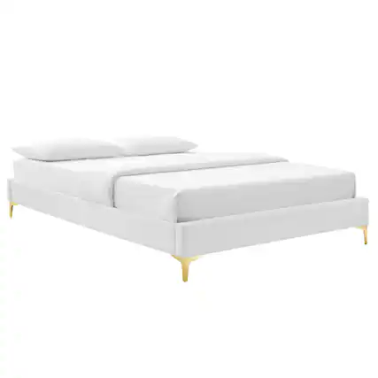 Front. Modway - Sutton Performance Velvet Full Bed Frame - White.
