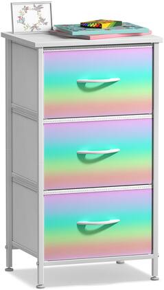 Sorbus - Nightstand with 3 Drawers - Steel Frame, Wood Top &Fabric Bins -Home, Bedroom, Office & College Dorm, Bedside - Multicolor 1