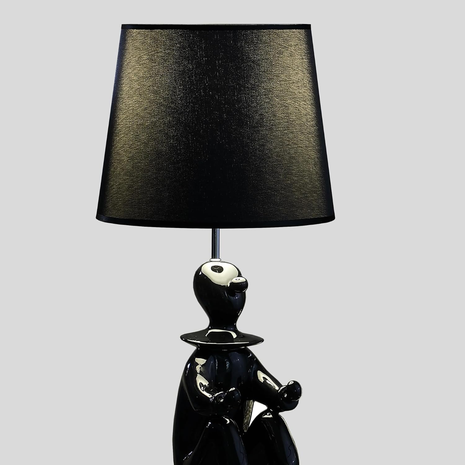 Back. MOOSOO - 22" Black Modern Clown Phone Holder Resin Table Lamp - Black.