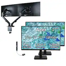 Acer 27" Vero V7 V277 Gbmipx
FHD 1920 x 1080
1500:1 Contrast ratio
120Hz Refresh rate