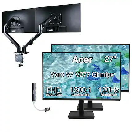 Acer 27" Vero V7 V277 Gbmipx
FHD 1920 x 1080
1500:1 Contrast ratio
120Hz Refresh rate