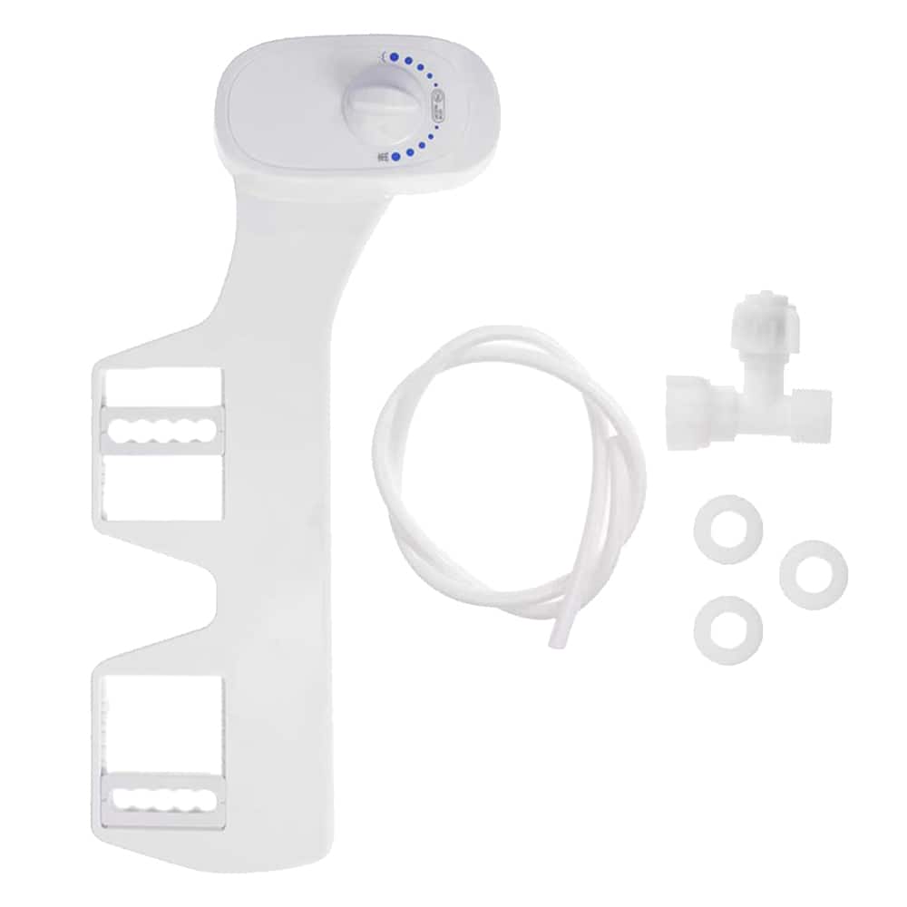 Deco Essentials - Non-Electric Single Nozzle Toilet Seat Bidet for Standard 15/16" BIDET - White