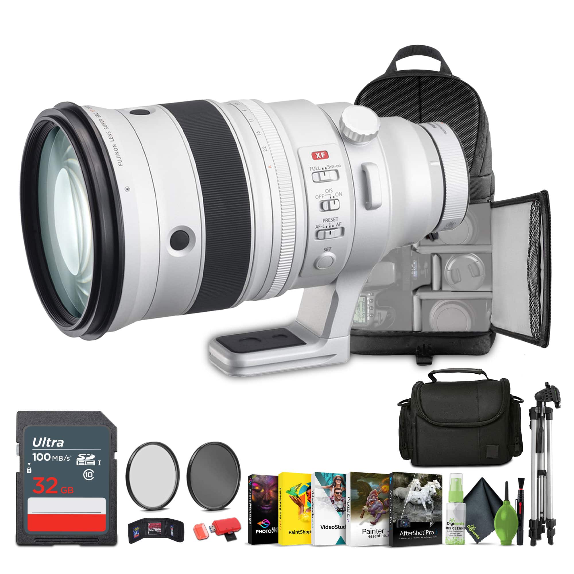 Fujifilm - XF 200mm f/2 R LM OIS WR Lens with XF 1.4x TC F2 WR Teleconverter Kit - White