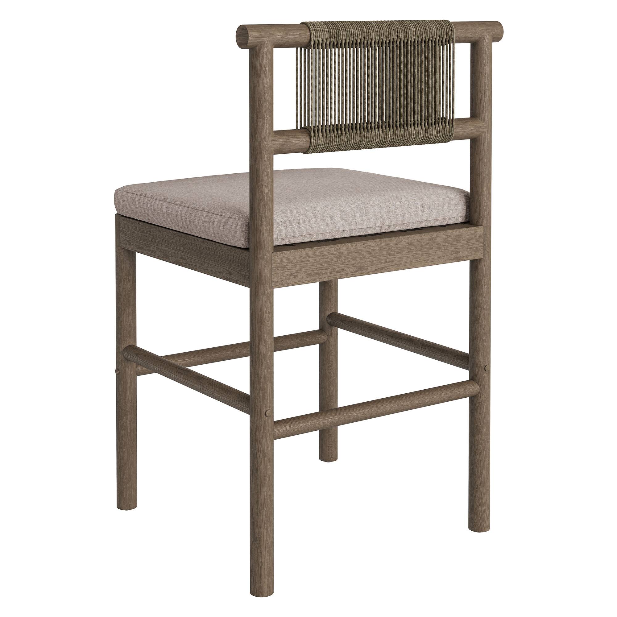 Alt View 4. Modway - Eleni Outdoor Teak Wood Counter Stools Set of 2 by Modway - Weathered Gray Pebble.