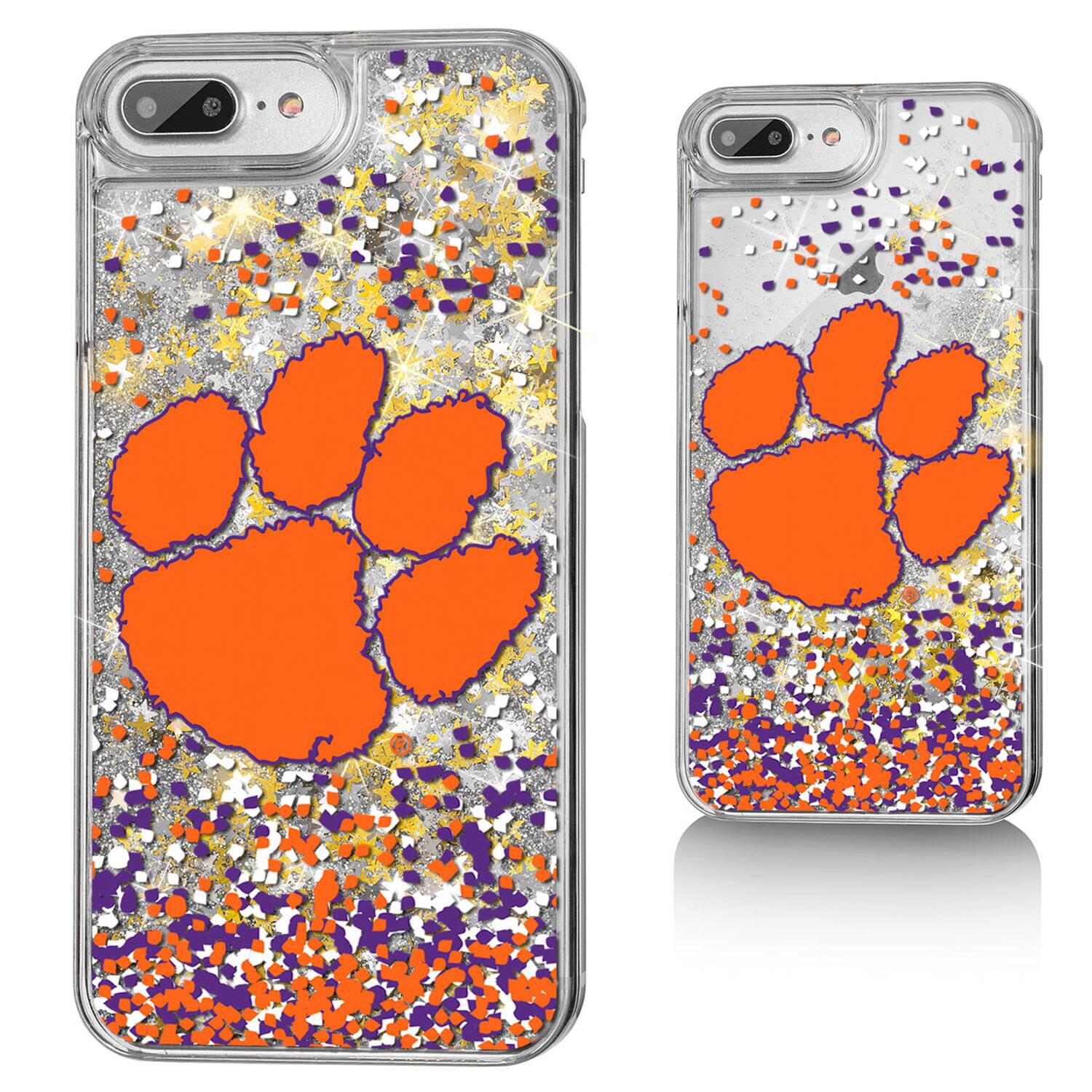 Front. Keyscaper - Clemson Tigers iPhone Glitter Confetti Design Case - 15 Pro Max - Multicolor.