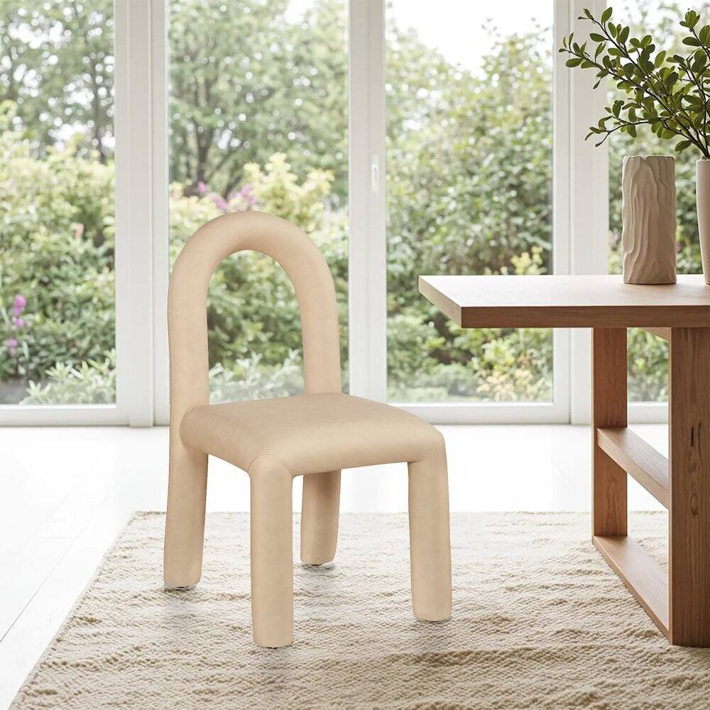 Alt View 1. Meridian Furniture - Amari Tan Vegan Leather Dining Chair, Set of 2 - Brown.