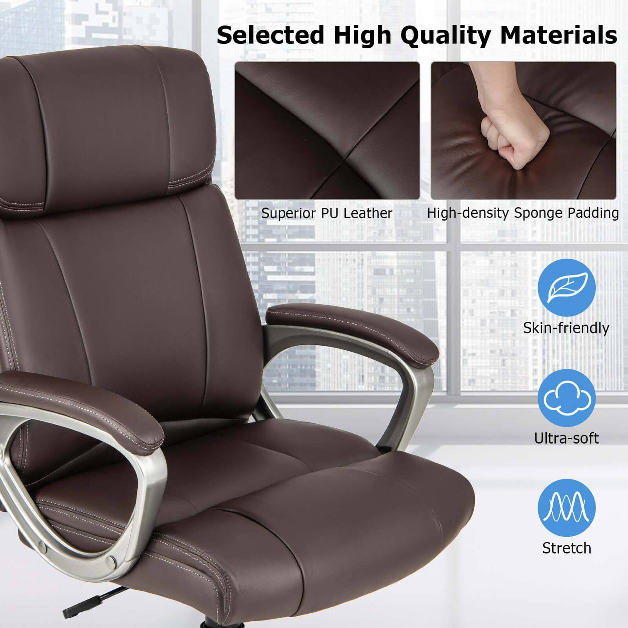 Selected High Quality Materials: Superior PU Leather, High-density Sponge Padding, Skin-friendly, Ultra-soft, Stretch.