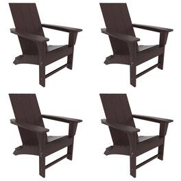WestinTrends - Ashore Modern Outdoor Folding Adirondack Chair (Set of 4) - Dark Brown
