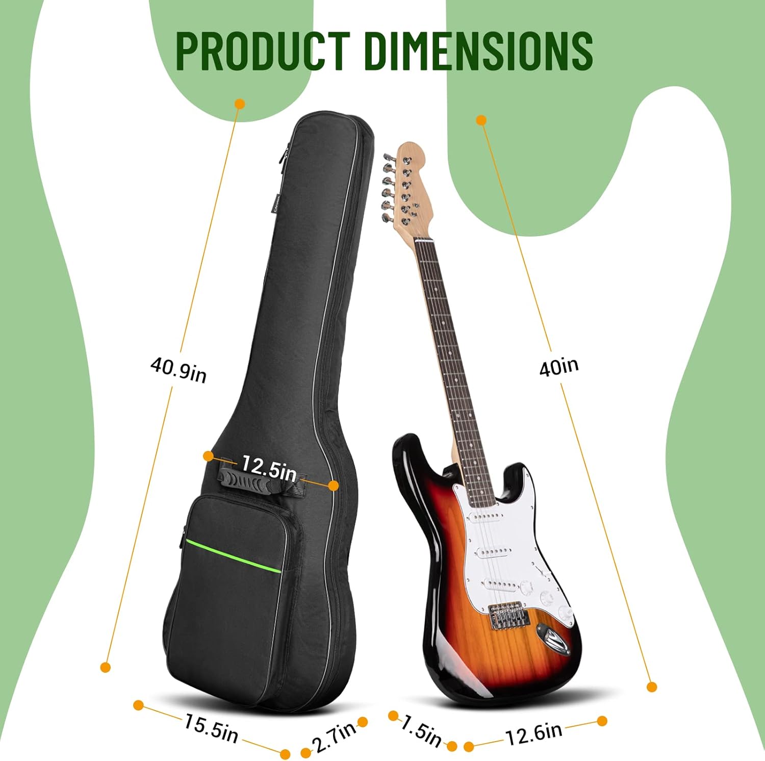 PRODUCT DIMENSIONS  
40.9in  
40in  
12.5in  
15.5in  
2.7in  
1.5in  
12.6in