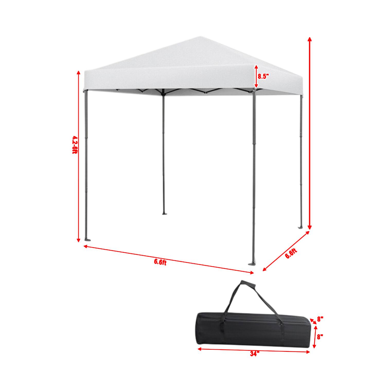 8.5" 4.2-6ft 6.6ft 6.6ft 8-8" 34"