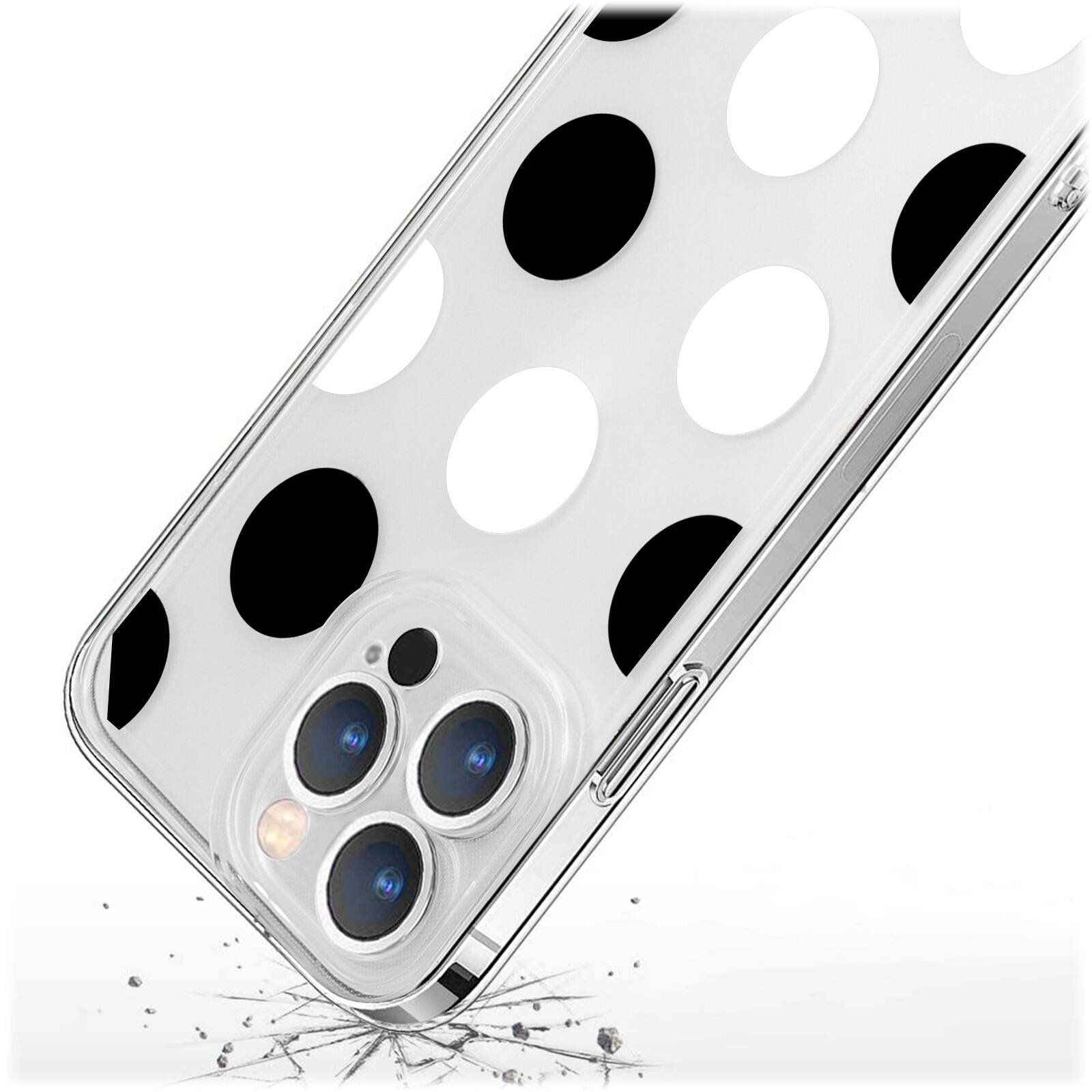 Alt View 13. SaharaCase - PolkaDot Hybrid-Flex Hard Shell Case for Apple iPhone 14 Pro Max - Clear/Black/White.