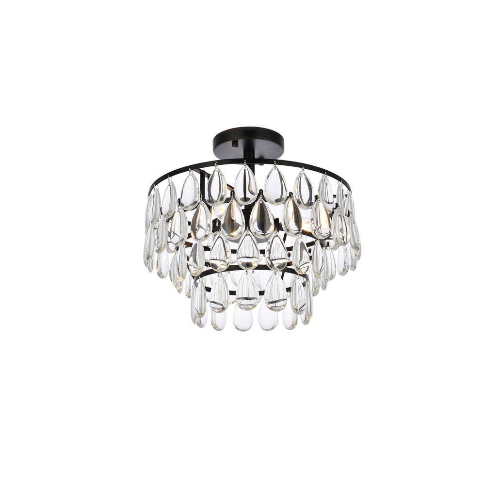 Alt View 4. Elegant Lighting - Mila 14 inch flush mount in black - Black.