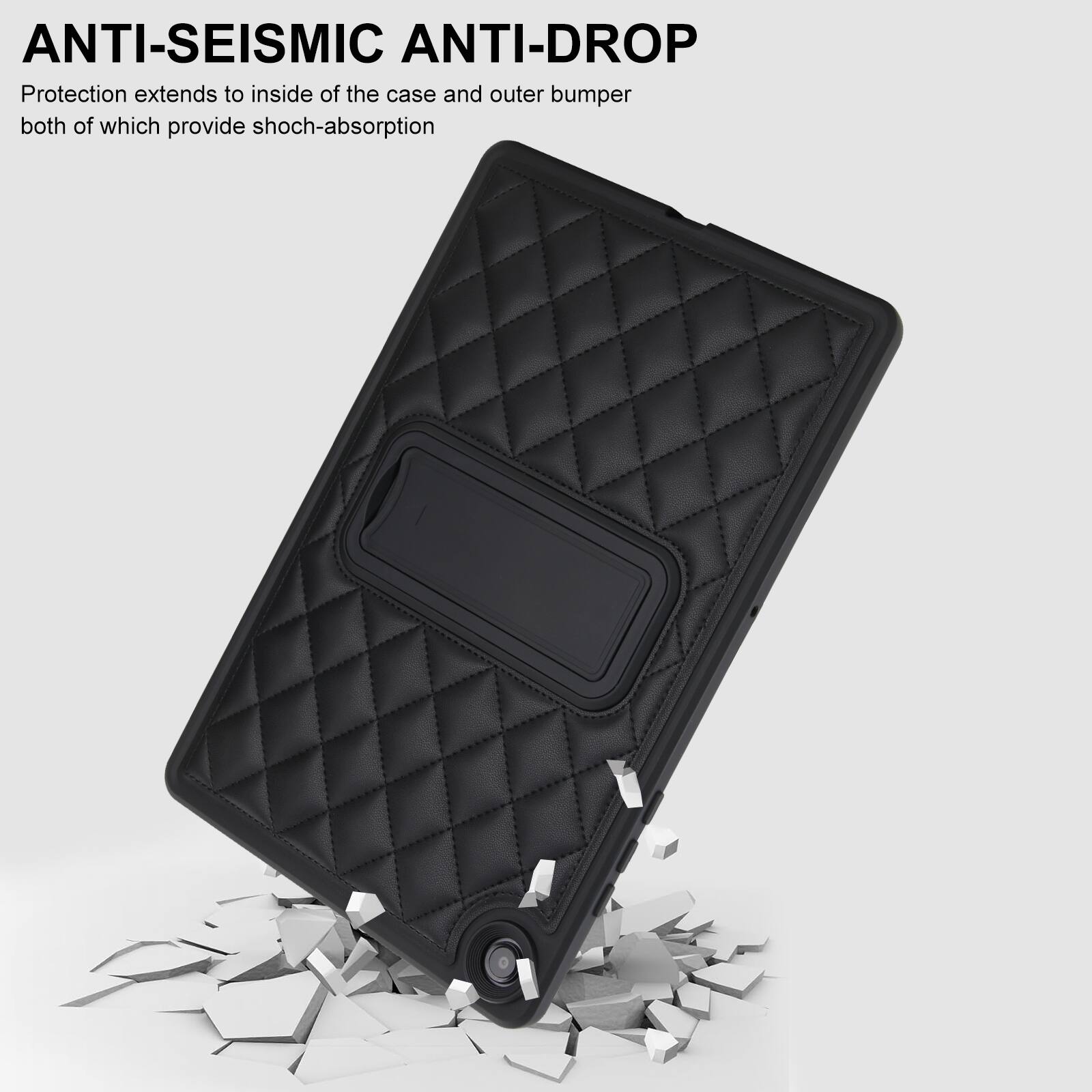 ANTI-SEISMIC ANTI-DROP  
Protection extends to inside of the case and outer bumper both of which provide shock-absorption