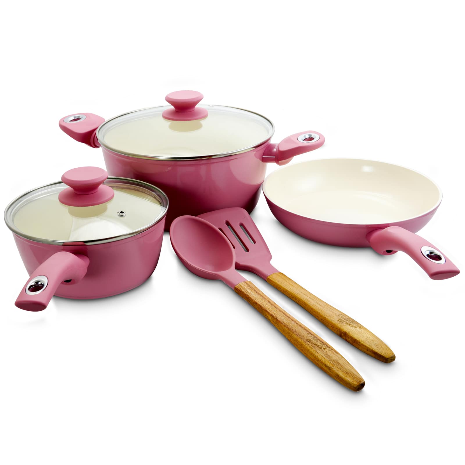 Gibson - Home Plaza Café 7 Piece Aluminum Nonstick Cookware Set - Lavender