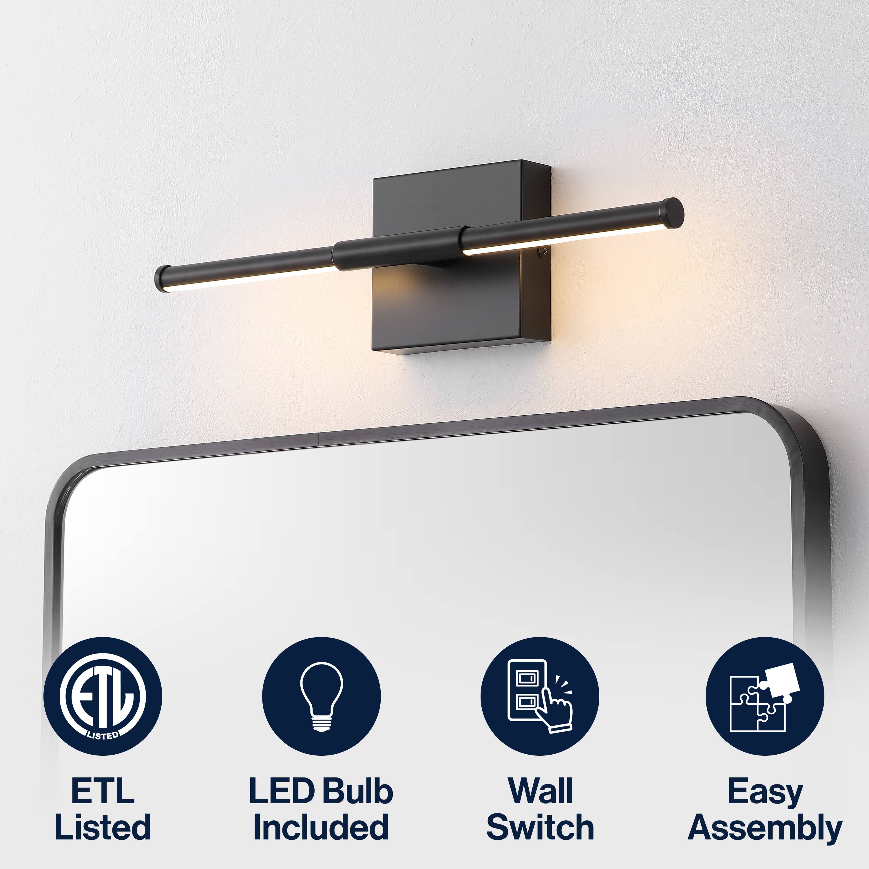 ETL Listed LED Bulb Included Wall Switch Easy Assembly