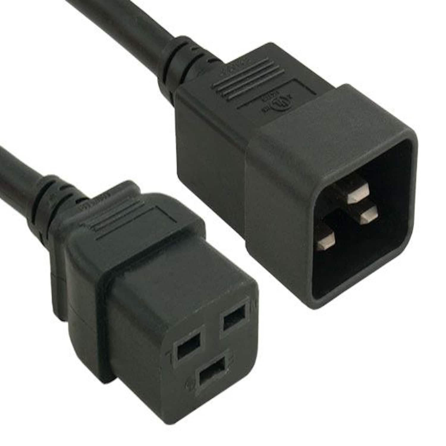 Sanoxy - Cables and Adapters; 1ft 12 AWG 20A 250V Heavy Duty Power Cord (IEC320 C20 to IEC320 C19) - Black