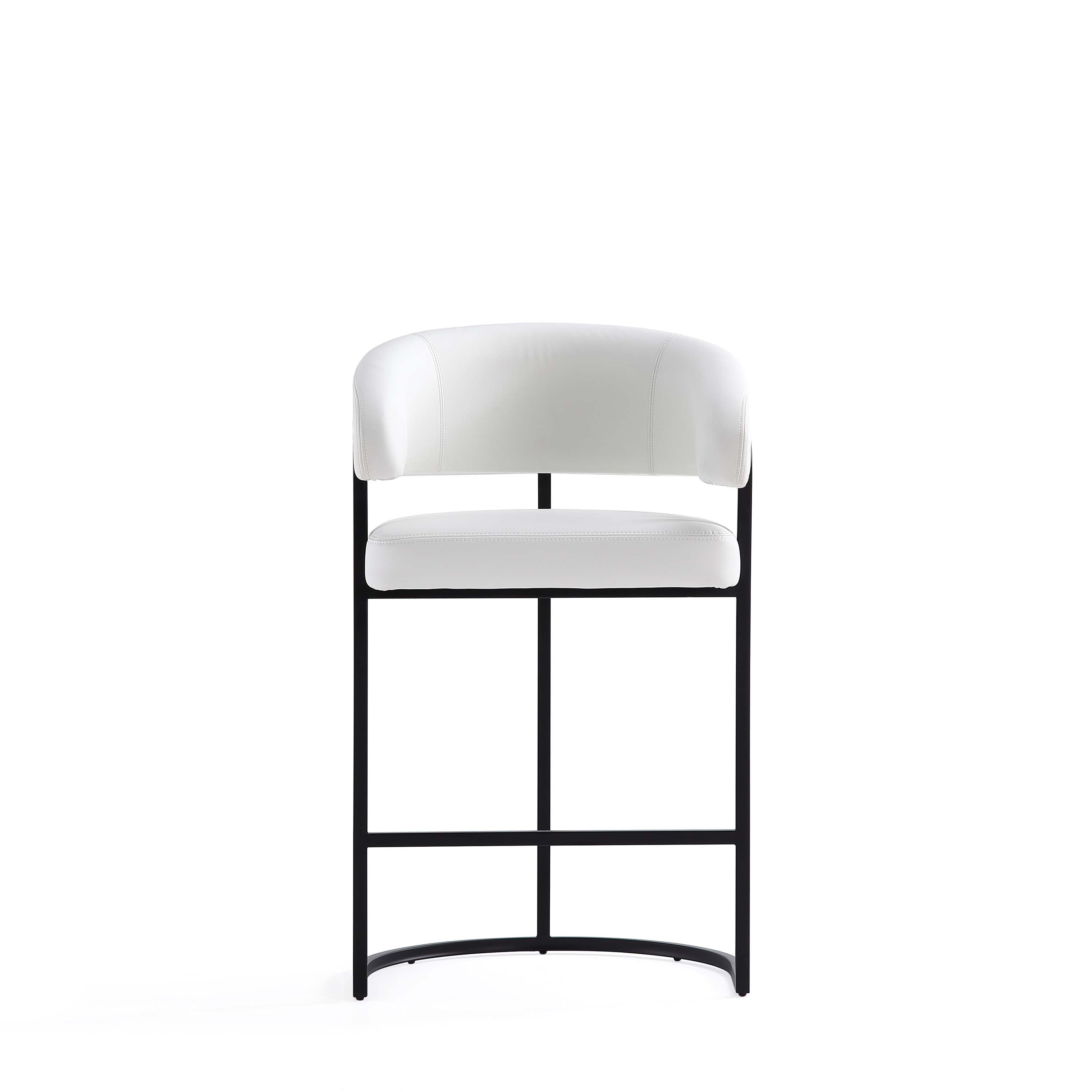Alt View 2. Manhattan Comfort - Augusta Modern Metal Upholstered Counter Stool - White.