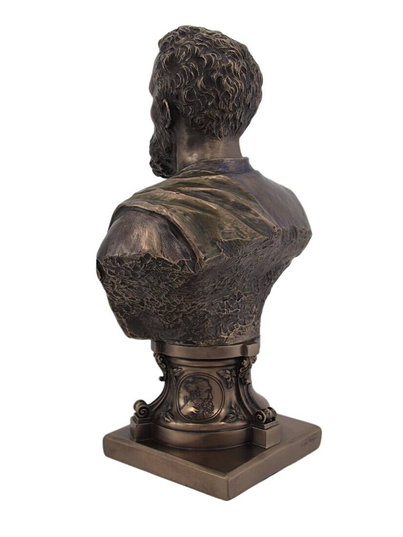 Alt View 2. Veronese Design - Michelangelo Bronze Finish Bust Statue Artist - Bronze.