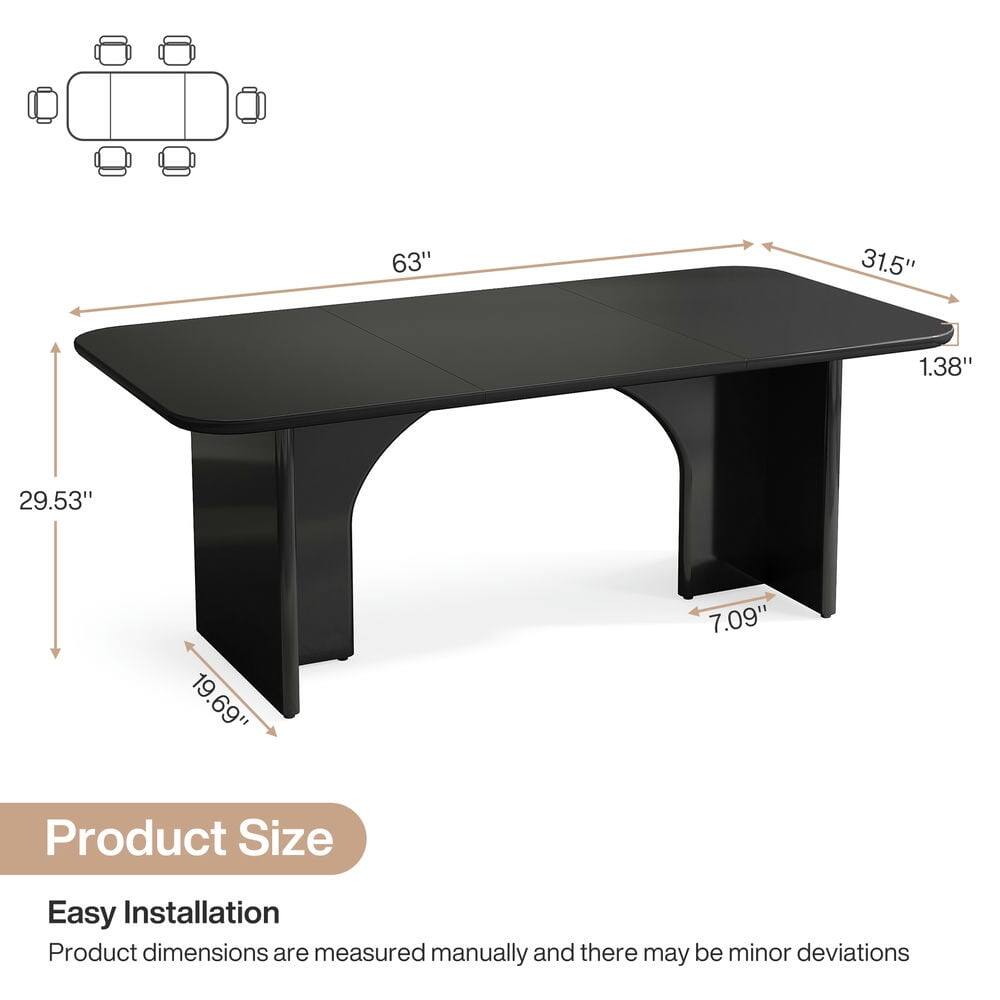 Product Size

Easy Installation

Product dimensions are measured manually and there may be minor deviations

- Length: 63"
- Width: 31.5"
- Height: 1.38"
- Depth: 29.53"
- Height of legs: 19.69"
- Width of legs: 7.09"